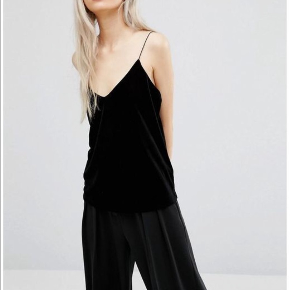 ASOS Black Velvet Spaghetti Strap Cami